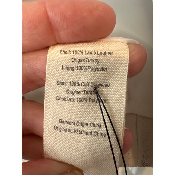 L’Agence Brooke Lamb Leather Pinstripe Blazer Jacket White Size 4 - Picture 5 of 16